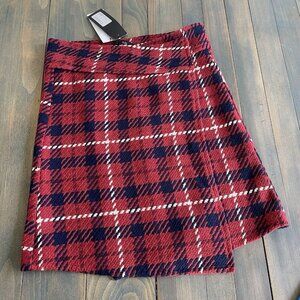 Ruti Handmade Plaid Long Jasper Adjustable Wrap Skirt Red - Size S - $249 (R8)